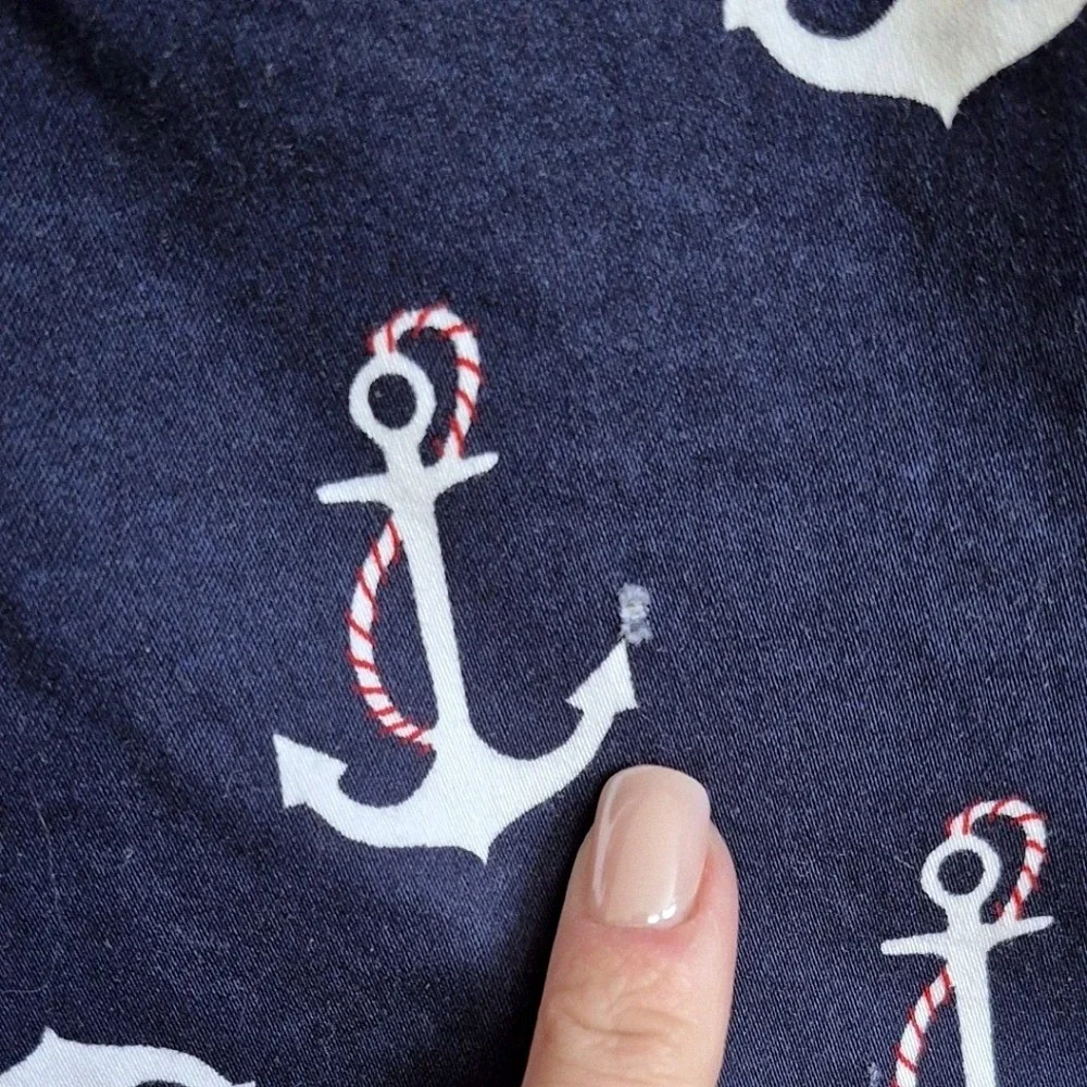J. Crew Navy Blue White Anchor Print Mini Skirt With Pockets‎ Womens 00